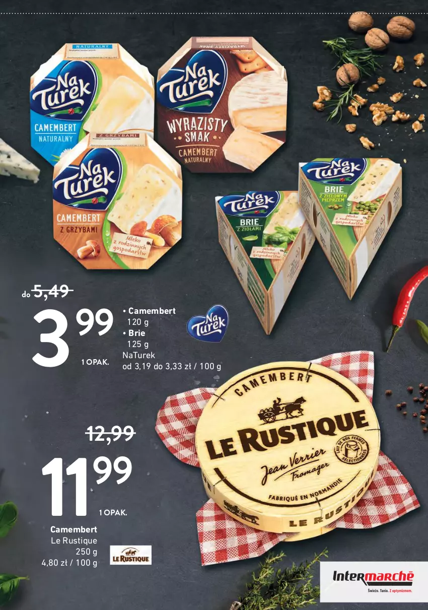 Gazetka promocyjna Intermarche - Sery - ważna 21.09 do 04.10.2021 - strona 5 - produkty: Brie, Camembert, Fa, Gorgonzola, NaTurek, Rust, Ser