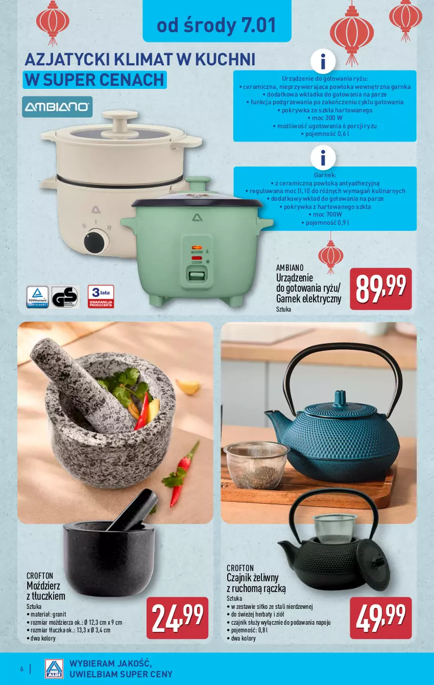 Gazetka promocyjna Aldi - Tydzień Azjatycki - ważna 05.01 do 10.01.2026 - strona 6 - produkty: Czajnik, Garnek, Gra, Por, Ryż, Sitko