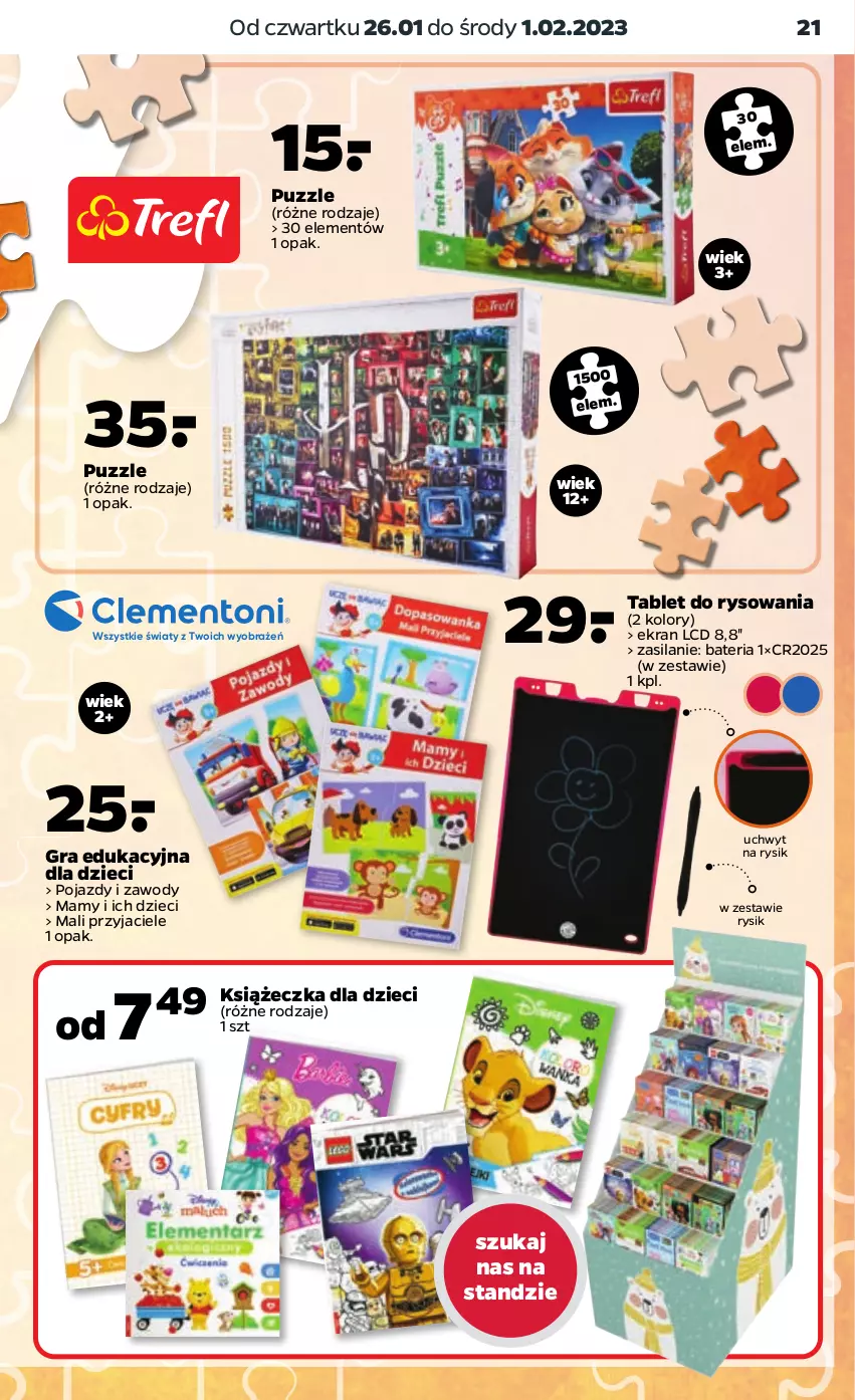 Gazetka promocyjna Netto - Akcesoria i dodatki - ważna 26.01 do 01.02.2023 - strona 5 - produkty: Bateria, Dzieci, Gra, Pojazd, Puzzle, Silan, Tablet