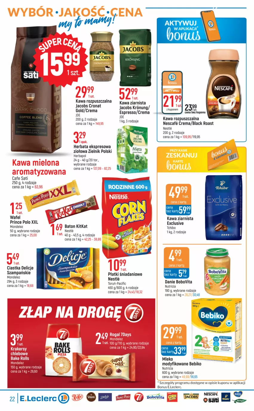 Gazetka promocyjna E Leclerc - ważna 18.04 do 30.04.2023 - strona 23 - produkty: Baton, Bebiko, BoboVita, Ciastka, Cif, Danio, Delicje, Gra, Herbapol, Herbata, Jacobs, Kawa, Kawa rozpuszczalna, Kawa ziarnista, Lack, Mleko, Mleko modyfikowane, Prince Polo, Sati, Tchibo