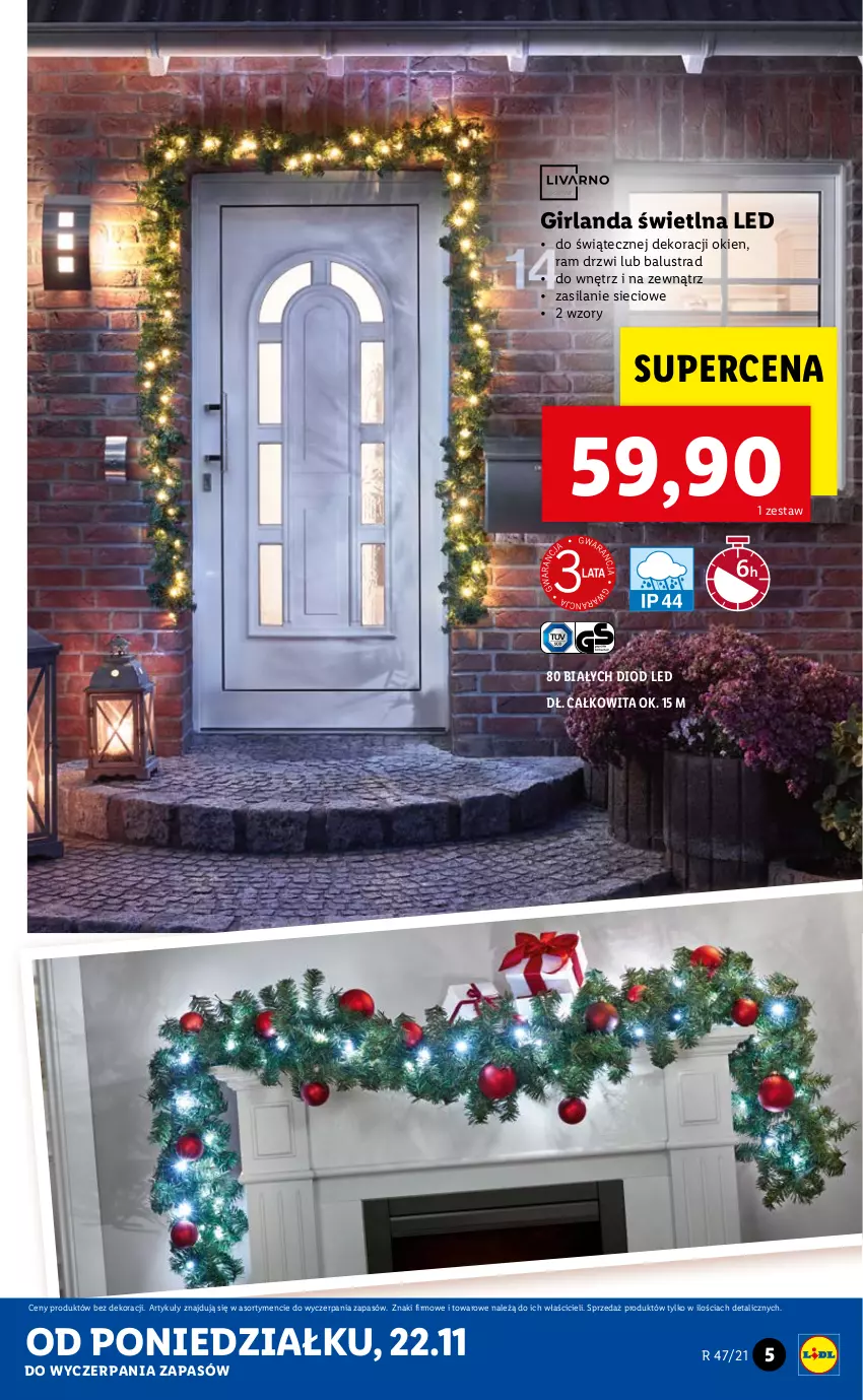 Gazetka promocyjna Lidl - GAZETKA - ważna 22.11 do 28.11.2021 - strona 5 - produkty: Drzwi, Girlanda, Silan