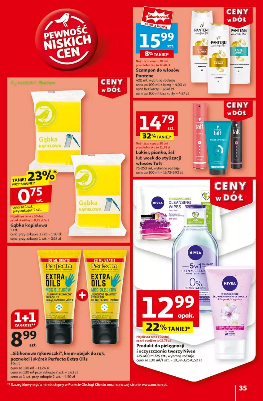 Gazetka promocyjna Auchan - CENY W DÓŁ Hipermarket - ważna 23.01 do 29.01.2025 - strona 37 - produkty: Lakier, Nivea, Olej, Pantene, Perfecta, Szampon, Taca, Taft