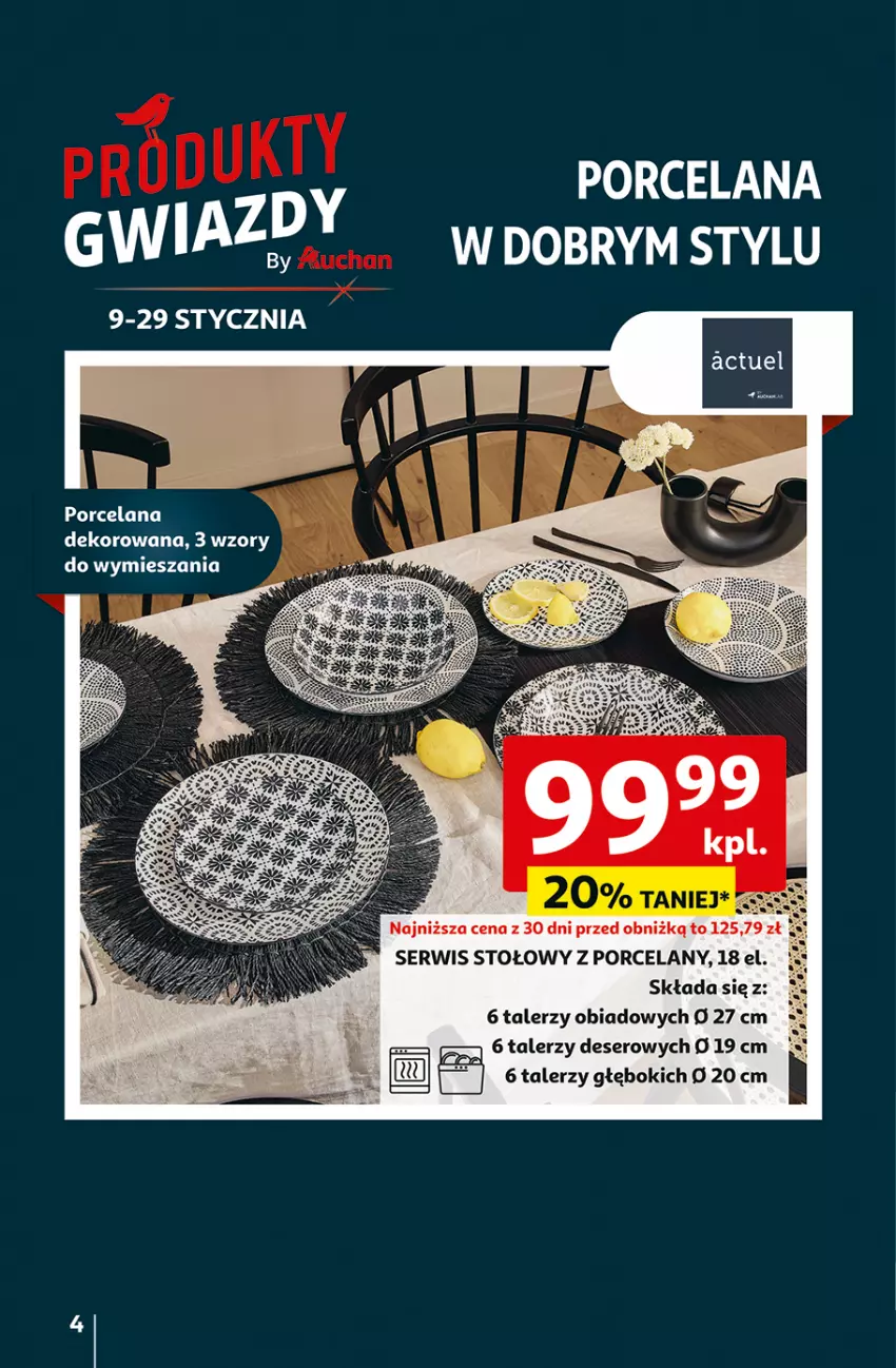 Gazetka promocyjna Auchan - CENY W DÓŁ Hipermarket - ważna 23.01 do 29.01.2025 - strona 4 - produkty: Deser, LANA, Por, Ser, Talerz