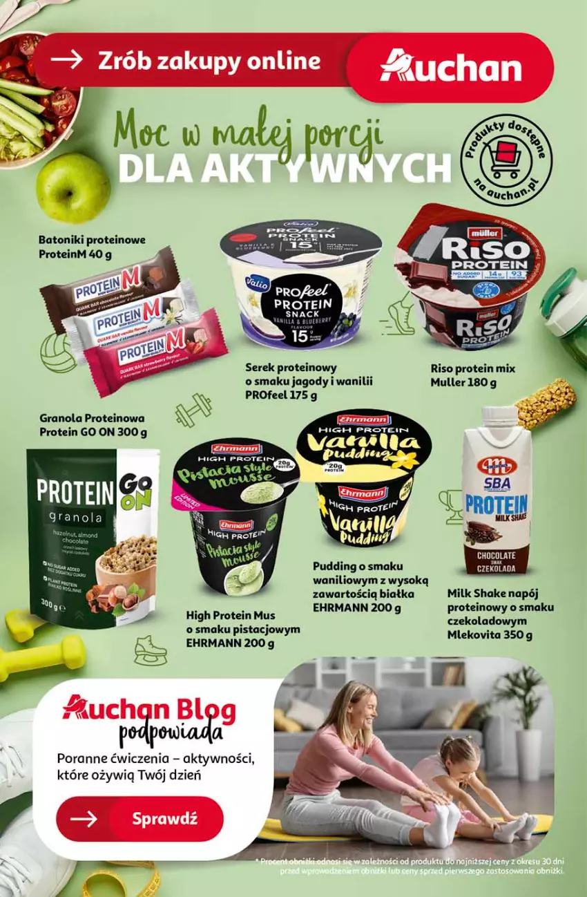 Gazetka promocyjna Auchan - CENY W DÓŁ Hipermarket - ważna 23.01 do 29.01.2025 - strona 44 - produkty: Baton, Gra, Granola, Jagody, Mleko, Mlekovita, Mus, Napój, Por, Pudding, Ser, Serek, Sok, Tonik