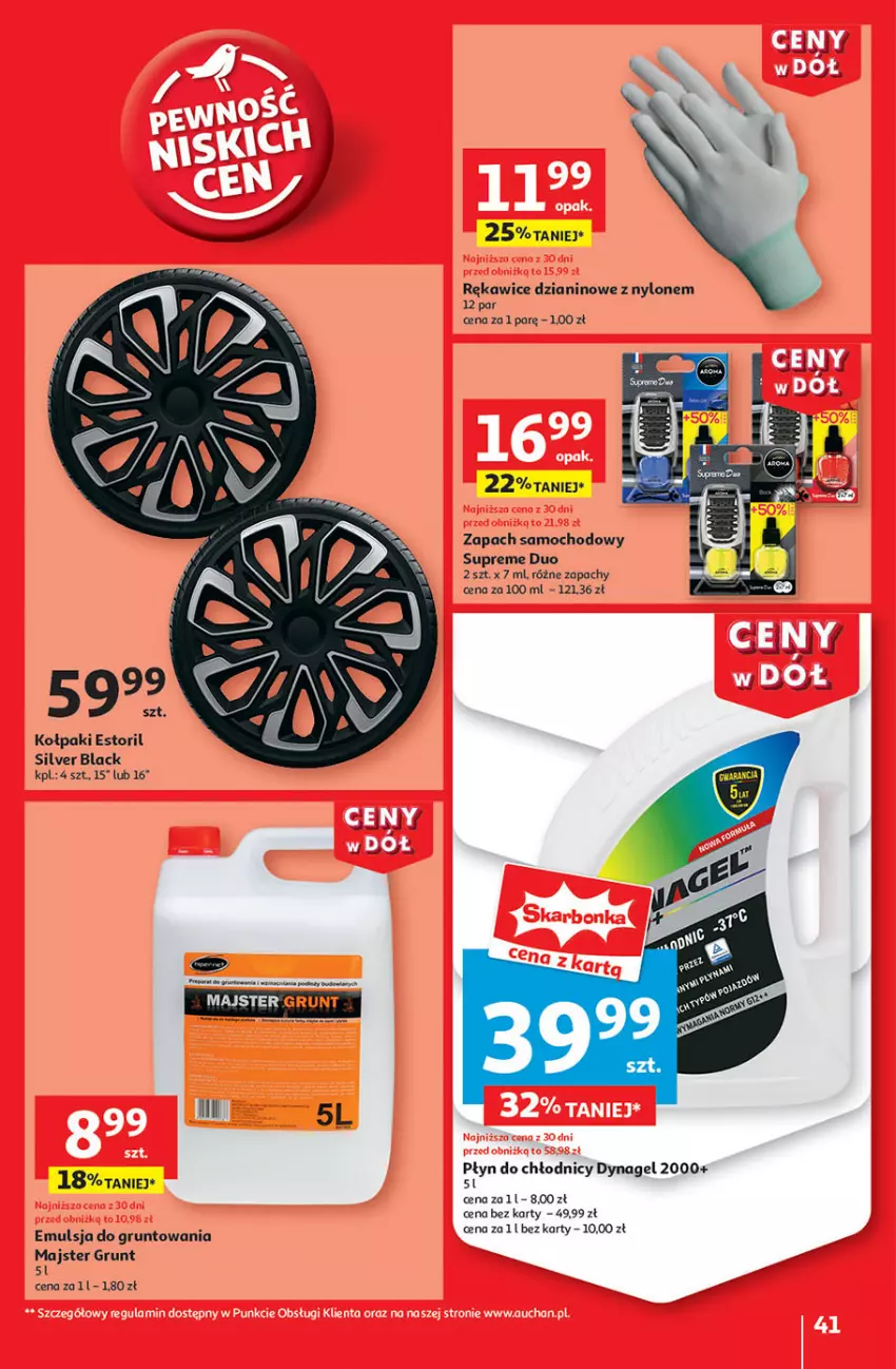 Gazetka promocyjna Auchan - CENY W DÓŁ Hipermarket - ważna 23.01 do 29.01.2025 - strona 49 - produkty: Emulsja, Grunt, Kołpak, Lack, Płyn do chłodnic, Rękawice