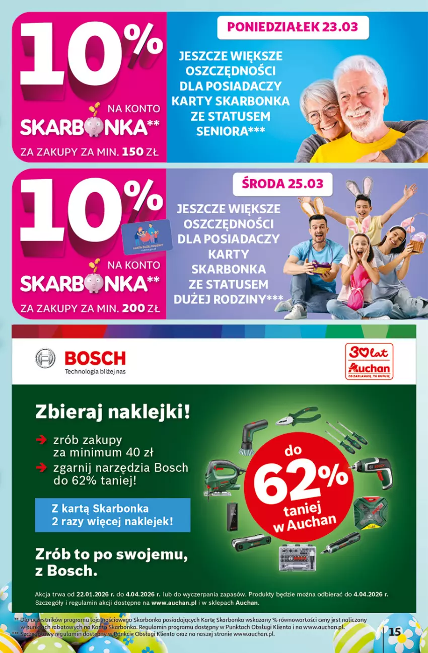 Gazetka promocyjna Auchan - 30 Lat Hipermarket - ważna 19.03 do 25.03.2026 - strona 15 - produkty: Bosch, Gra, Klej
