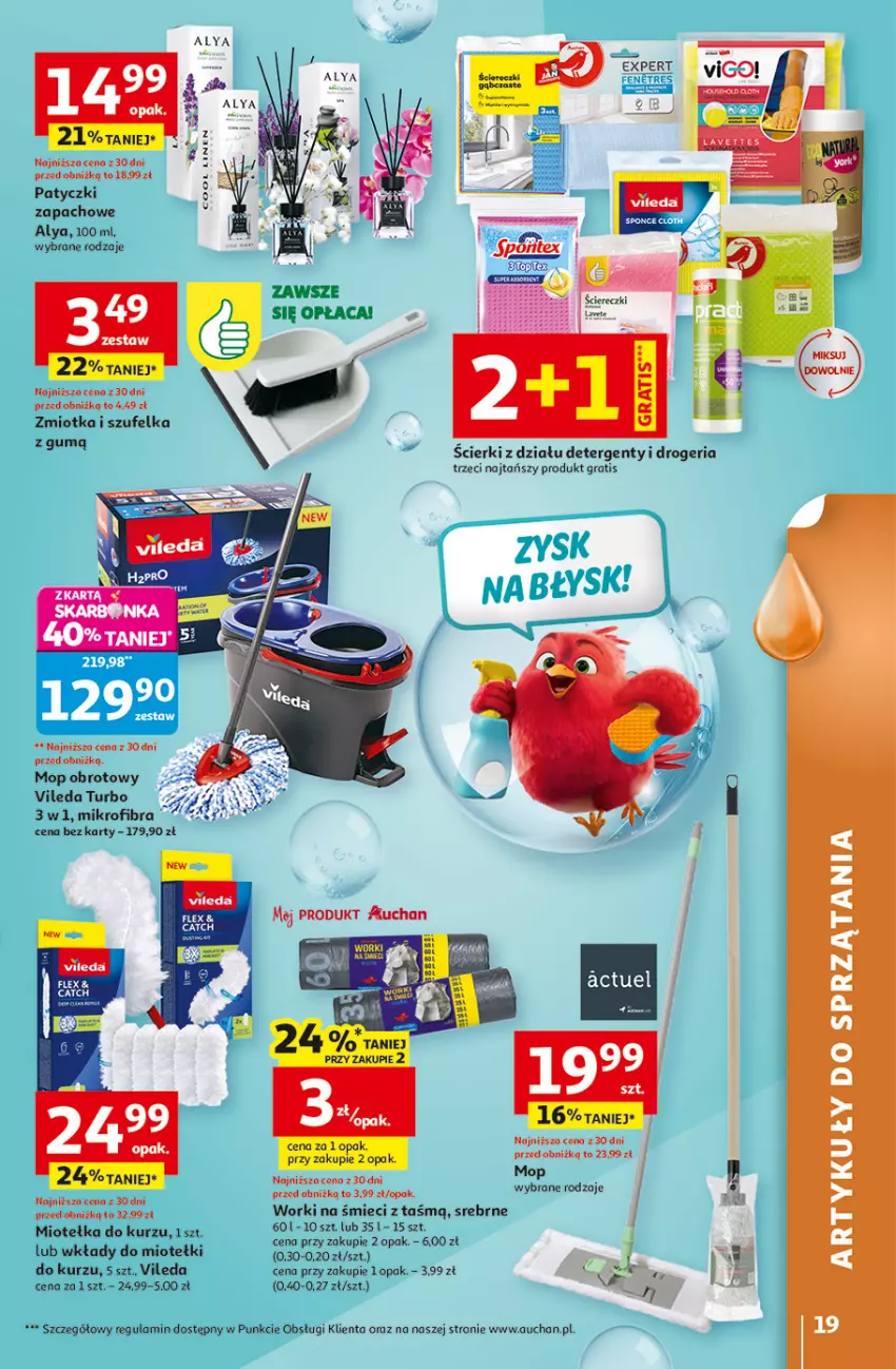 Gazetka promocyjna Auchan - 30 Lat Hipermarket - ważna 19.03 do 25.03.2026 - strona 19 - produkty: Gra, Mop, Szufelka, Vileda, Worki na śmiec, Worki na śmieci