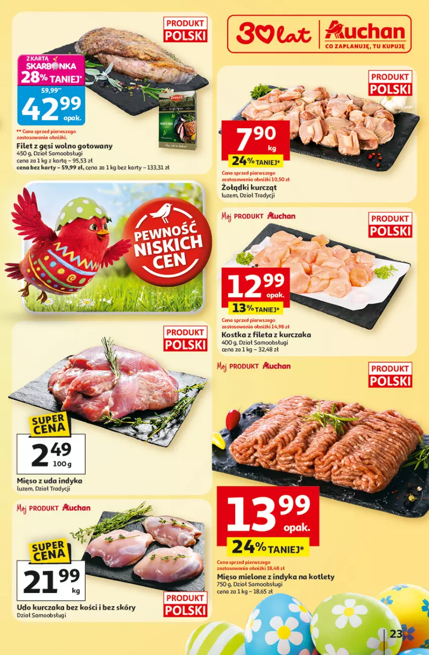 Gazetka promocyjna Auchan - 30 Lat Hipermarket - ważna 19.03 do 25.03.2026 - strona 23 - produkty: Kotlet, Kurczak, Mięso, Mięso mielone