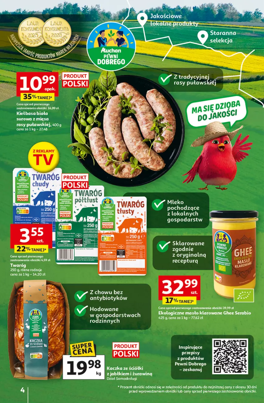 Gazetka promocyjna Auchan - 30 Lat Hipermarket - ważna 19.03 do 25.03.2026 - strona 4 - produkty: Fa, Gin, Kiełbasa, Kiełbasa biała, LG, Mleko, Twaróg