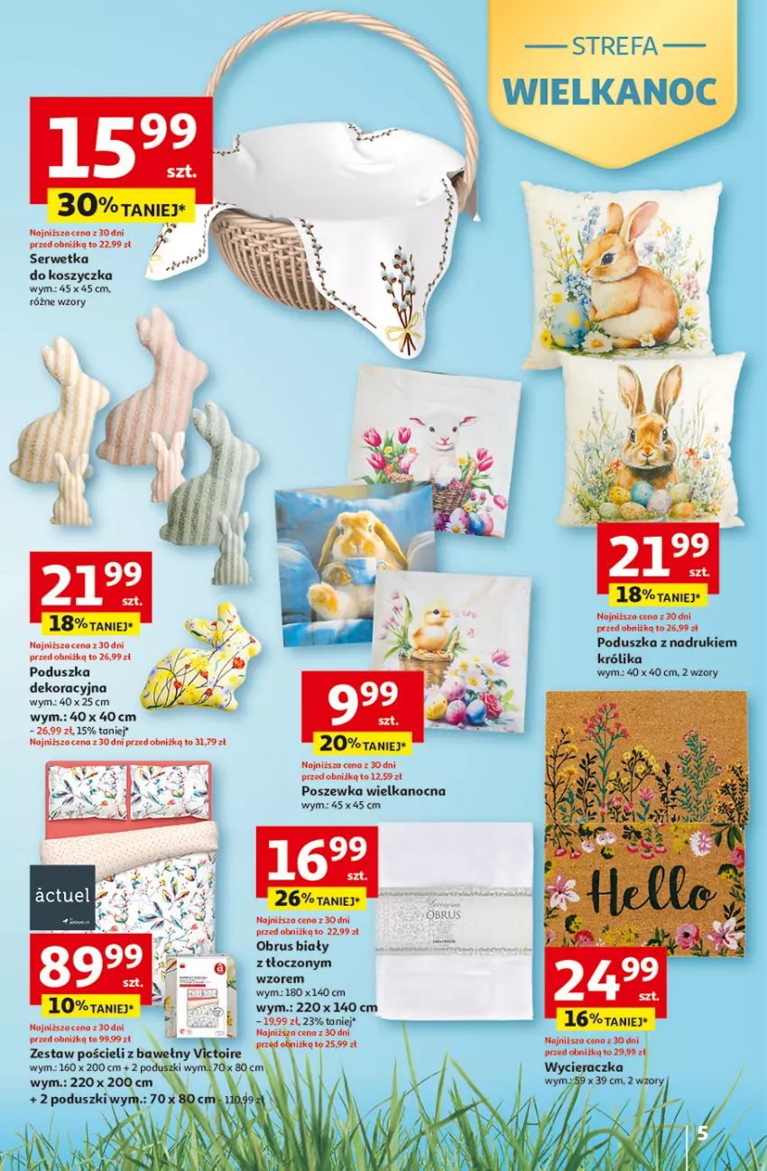 Gazetka promocyjna Auchan - 30 Lat Hipermarket - ważna 19.03 do 25.03.2026 - strona 5 - produkty: Fa, Kosz, Królik, Obrus, Poduszka, Pościel, Poszewka, Ser, Wycieraczka