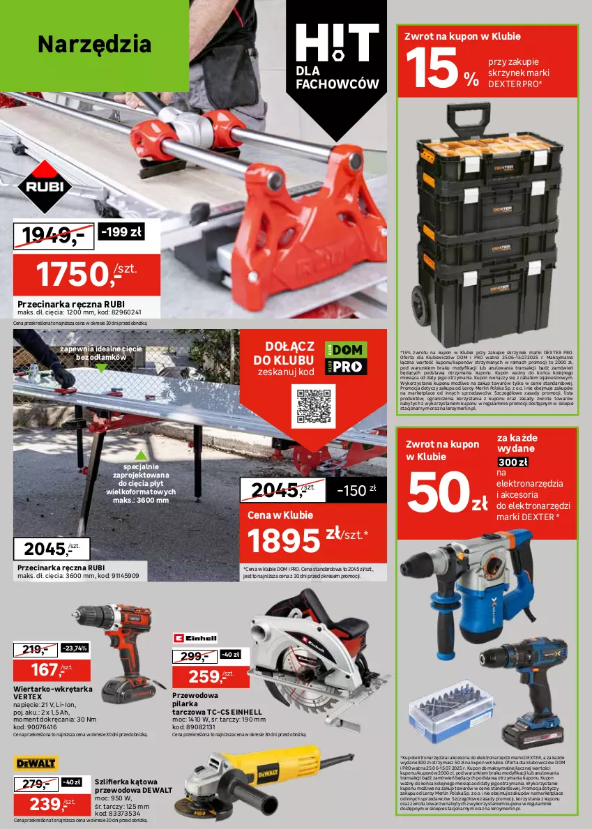 Gazetka promocyjna Leroy Merlin - Gazetka Leroy Merlin - ważna 25.06 do 17.07.2025 - strona 24 - produkty: Cynk, Dźwig, Einhell, Fa, Garaż, Gra, Lampa, Olej, Pilarka tarczowa, Pojemnik, Pokrywa, Przecinarka, Przewód, Rama, Regał, Regał metalowy, Ser, Sok, Somat, Szlifierka, Szlifierka kątowa, Tarka, Tran, Waga, Wkręt, Wkrętarka