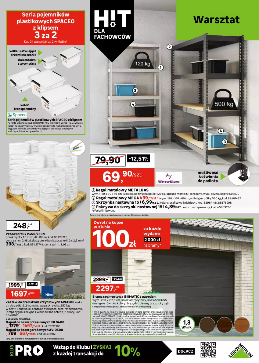 Gazetka promocyjna Leroy Merlin - Gazetka Leroy Merlin - ważna 25.06 do 17.07.2025 - strona 25 - produkty: Cynk, Dźwig, Einhell, Fa, Garaż, Gra, Lampa, Olej, Pilarka tarczowa, Pojemnik, Pokrywa, Przecinarka, Przewód, Rama, Regał, Regał metalowy, Ser, Sok, Somat, Szlifierka, Szlifierka kątowa, Tarka, Tran, Waga, Wkręt, Wkrętarka
