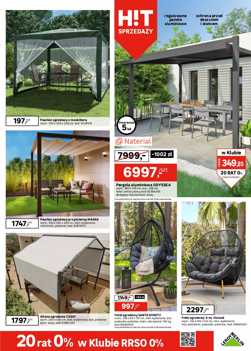 Gazetka promocyjna Leroy Merlin - Gazetka Leroy Merlin - ważna 25.06 do 17.07.2025 - strona 3 - produkty: Fotel, Gra, Grill, Grill gazowy, Olej, Parasol, Płyta, Poduszka, Sos, Stół, Termometr, Tran