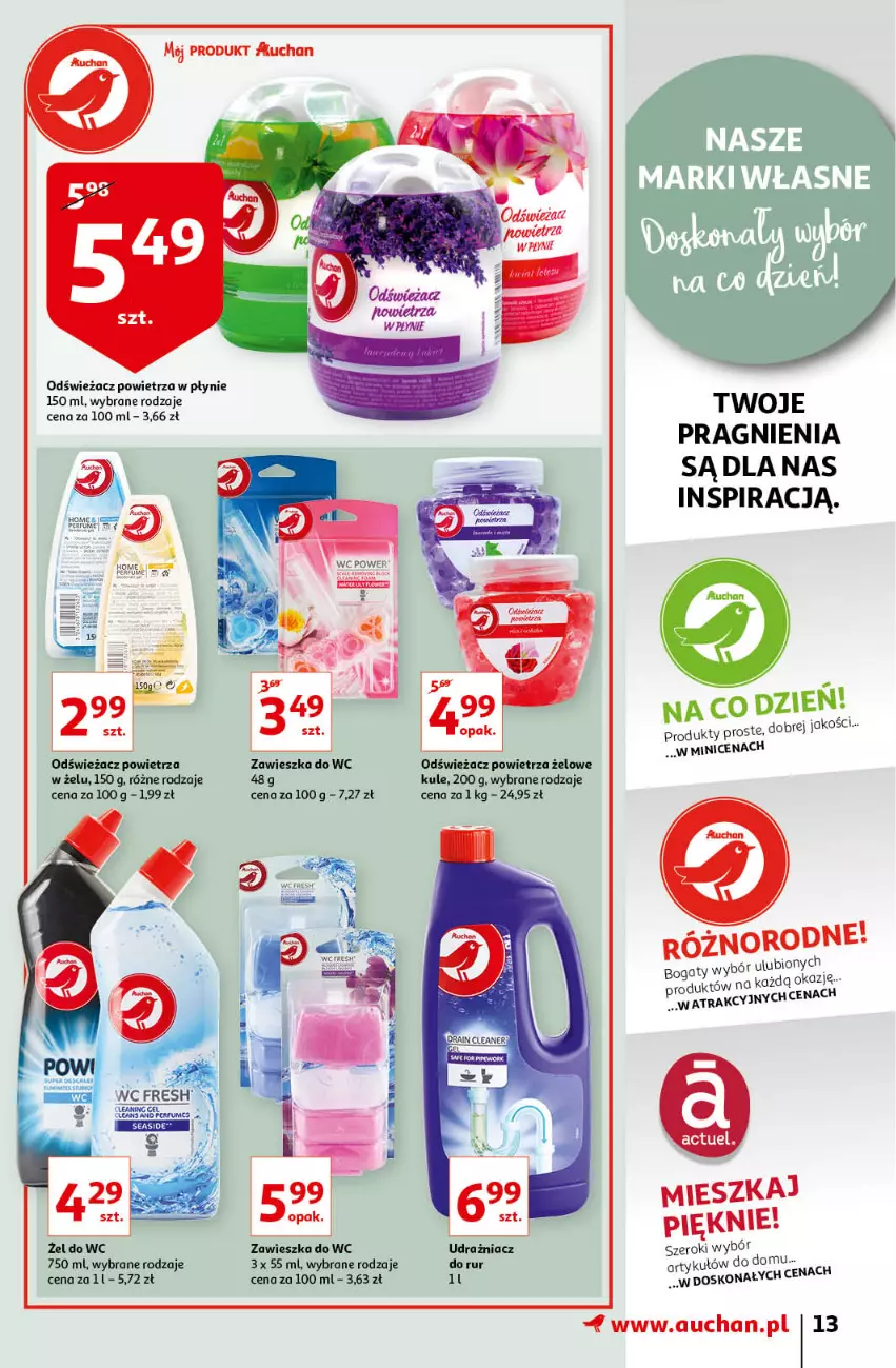 Gazetka promocyjna Auchan - Porządki Hipermarkety - ważna 16.09 do 25.09.2021 - strona 13 - produkty: Odświeżacz powietrza, Perfum, Zawieszka do wc