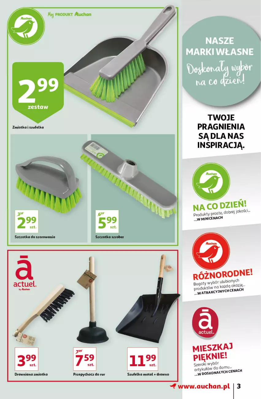 Gazetka promocyjna Auchan - Porządki Hipermarkety - ważna 16.09 do 25.09.2021 - strona 3 - produkty: Szczotka, Szczotka do szorowania, Szufelka