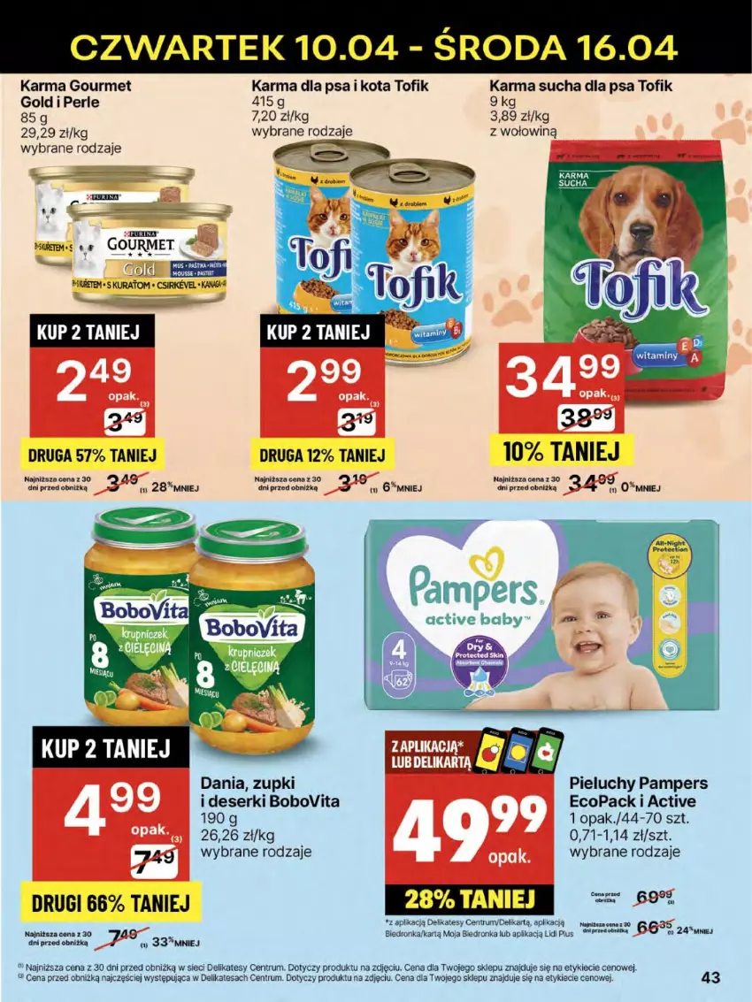 Gazetka promocyjna Delikatesy Centrum - NOWA GAZETKA Delikatesy Centrum od 10 kwietnia! 10-16.04.2025 - ważna 10.04 do 16.04.2025 - strona 43 - produkty: BoboVita, Deser, Pampers, Pieluchy, Pur, Purina, Rum, Ser