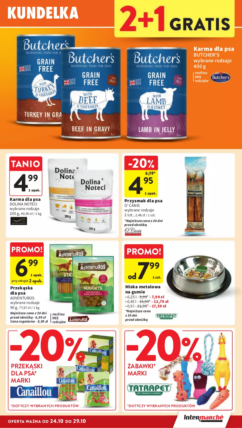 Gazetka promocyjna Intermarche - ważna 24.10 do 29.10.2024 - strona 33 - produkty: Adventuros, Butcher's, Miska, Przekąski dla psa, Przysmak dla psa