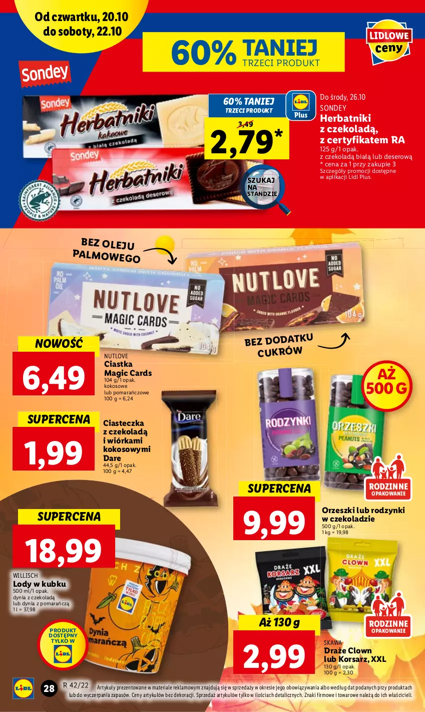 Gazetka promocyjna Lidl - GAZETKA - ważna 20.10 do 22.10.2022 - strona 31 - produkty: Ciastka, Deser, Herbatniki, Kawa, Kokos, Lody, Olej, Orzeszki, Rodzynki, Ser