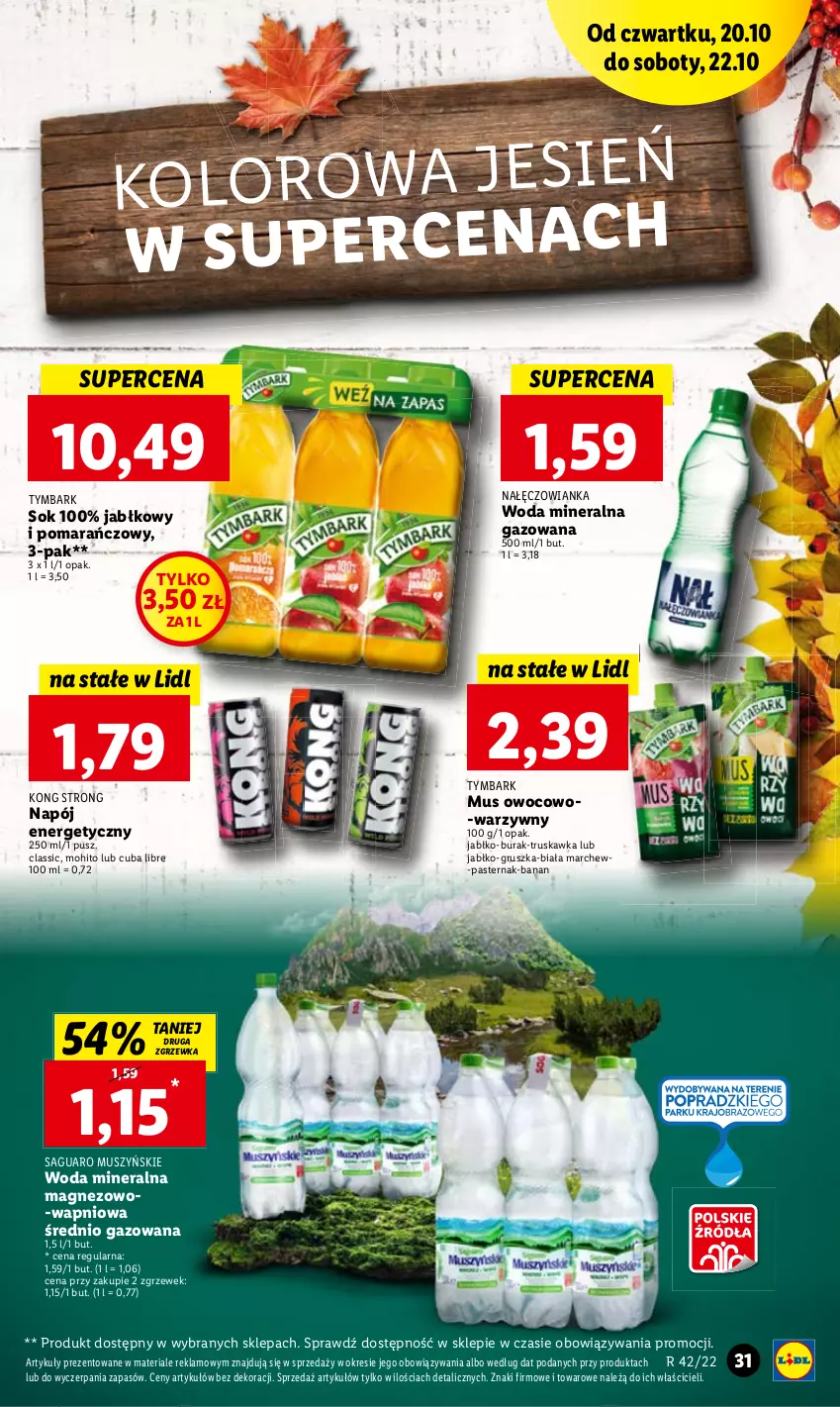 Gazetka promocyjna Lidl - GAZETKA - ważna 20.10 do 22.10.2022 - strona 34 - produkty: Napój, Napój energetyczny, Woda, Woda mineralna