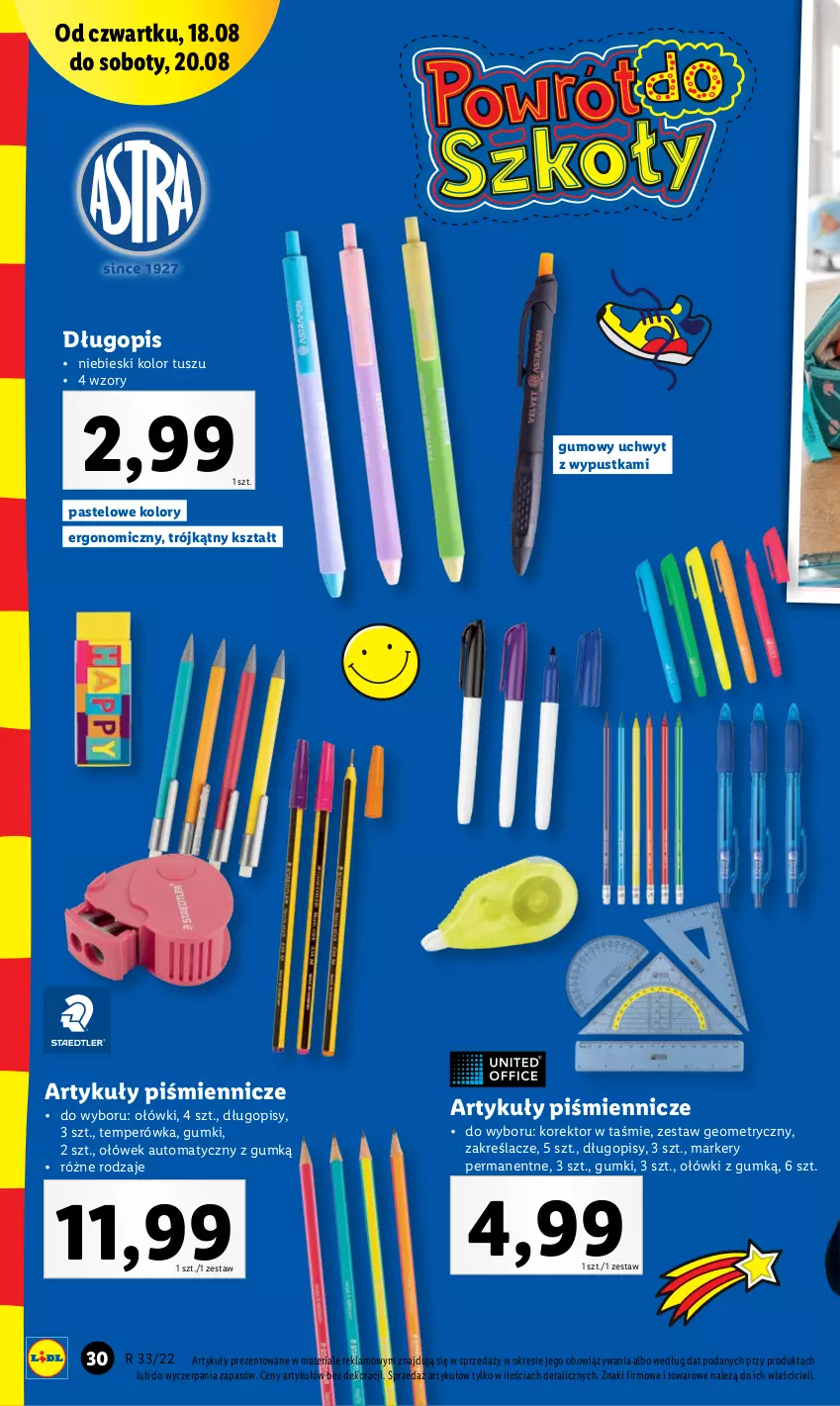 Gazetka promocyjna Lidl - GAZETKA - ważna 16.08 do 20.08.2022 - strona 32 - produkty: Długopis, Marker, Tusz