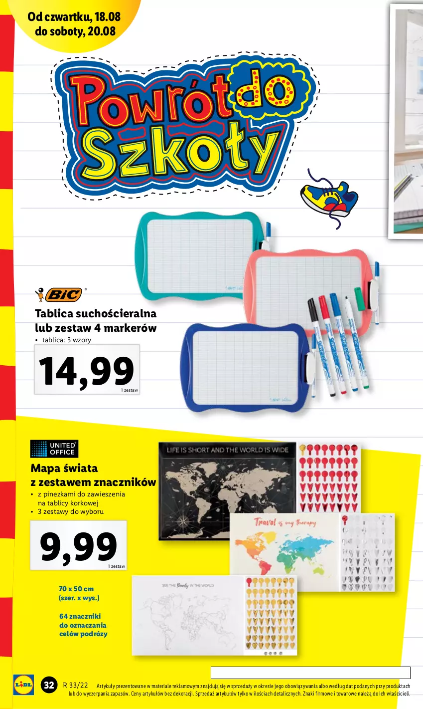 Gazetka promocyjna Lidl - GAZETKA - ważna 16.08 do 20.08.2022 - strona 34 - produkty: Marker, Tablica suchościeralna