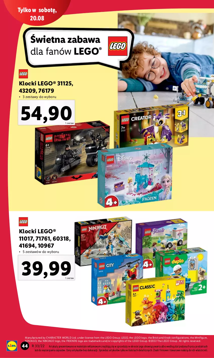 Gazetka promocyjna Lidl - GAZETKA - ważna 16.08 do 20.08.2022 - strona 46 - produkty: Fa, Klocki, LEGO, Ser