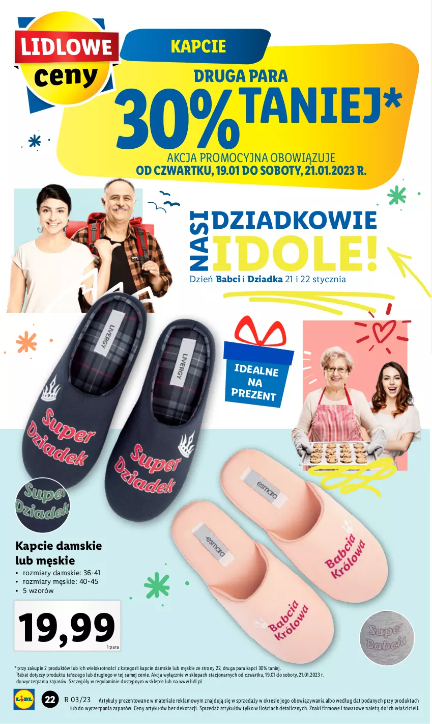 Gazetka promocyjna Lidl - GAZETKA - ważna 16.01 do 21.01.2023 - strona 24 - produkty: Kapcie