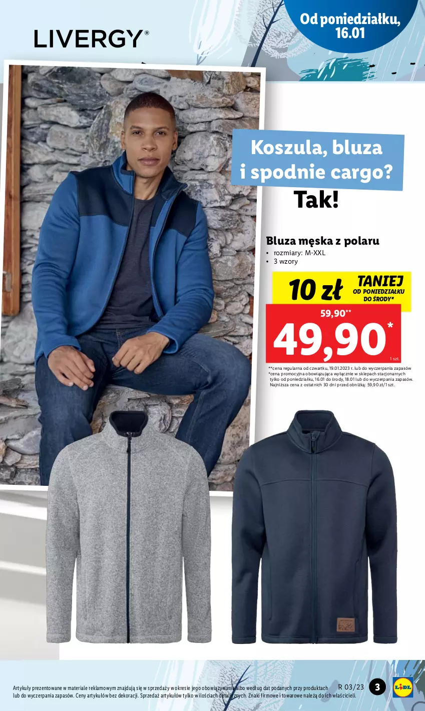 Gazetka promocyjna Lidl - GAZETKA - ważna 16.01 do 21.01.2023 - strona 3 - produkty: Bluza, Kosz, Koszula, Spodnie