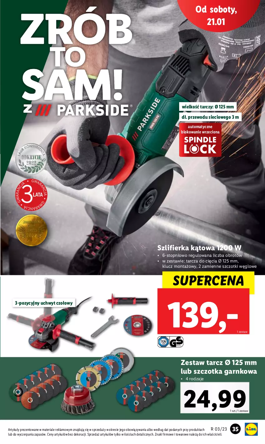 Gazetka promocyjna Lidl - GAZETKA - ważna 16.01 do 21.01.2023 - strona 37 - produkty: Szczotka, Szlifierka, Szlifierka kątowa, Top