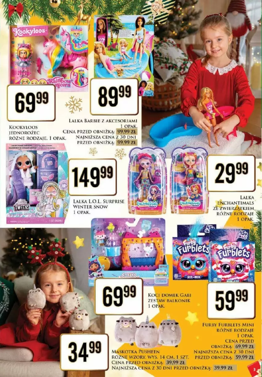 Gazetka promocyjna Dino - ważna 25.11 do 07.12.2024 - strona 10 - produkty: Barbie, Enchantimals, Jednorożec, Koc, L.O.L., Lalka