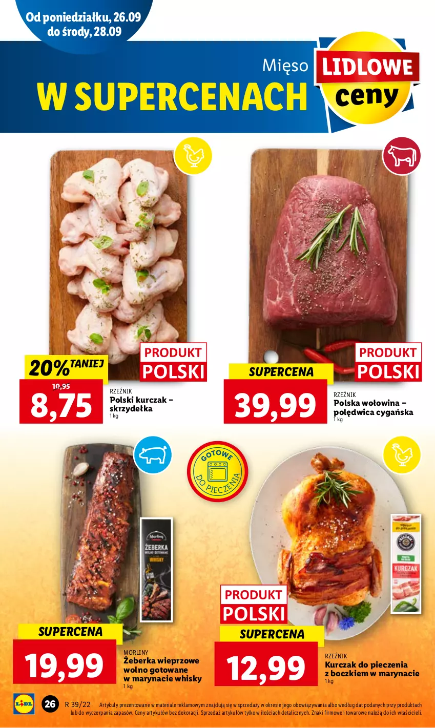 Gazetka promocyjna Lidl - GAZETKA - ważna 26.09 do 28.09.2022 - strona 28 - produkty: Kurczak, Mięso, Morliny, Piec, Polędwica, Whisky, Wołowina