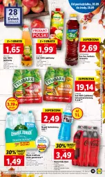 Gazetka promocyjna Lidl - GAZETKA - Gazetka - ważna od 28.09 do 28.09.2022 - strona 41 - produkty: Sok, Gra, Ice tea, Coca-Cola, LANA, Napój izotoniczny, Tymbark, Oshee, Woda, Herbata, Mango, Napój, Jabłka