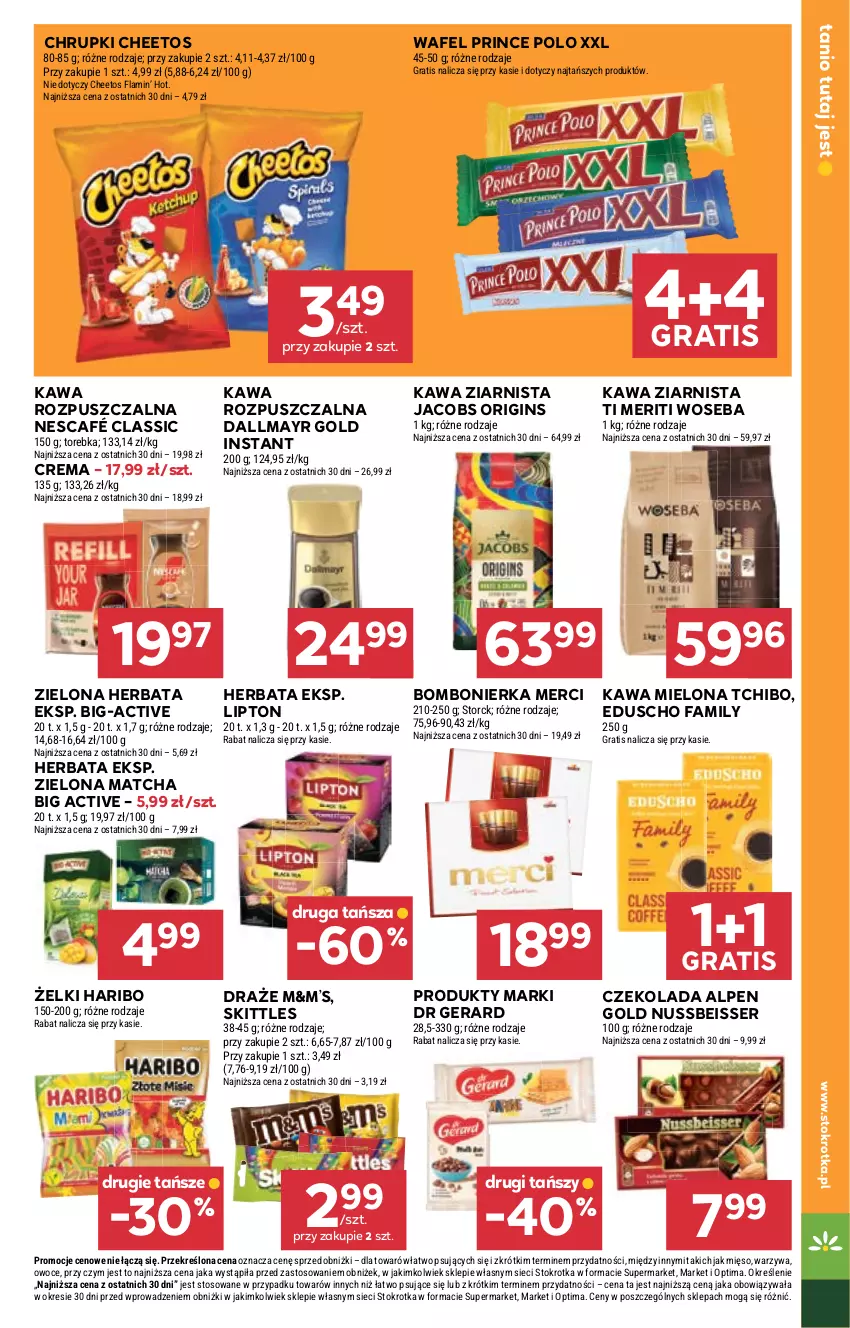 Gazetka promocyjna Stokrotka - Market - ważna 03.09 do 09.09.2026 - strona 27 - produkty: Cheetos, Chrupki, Czekolada, Dallmayr, Dr Gerard, Fa, Gin, Gra, Haribo, Herbata, Jacobs, Kawa, Kawa mielona, Kawa rozpuszczalna, Kawa ziarnista, Lipton, Merci, Mięso, Nescafé, Optima, Owoce, Prince Polo, Ser, Tchibo, Torebka, Warzywa, Woseba
