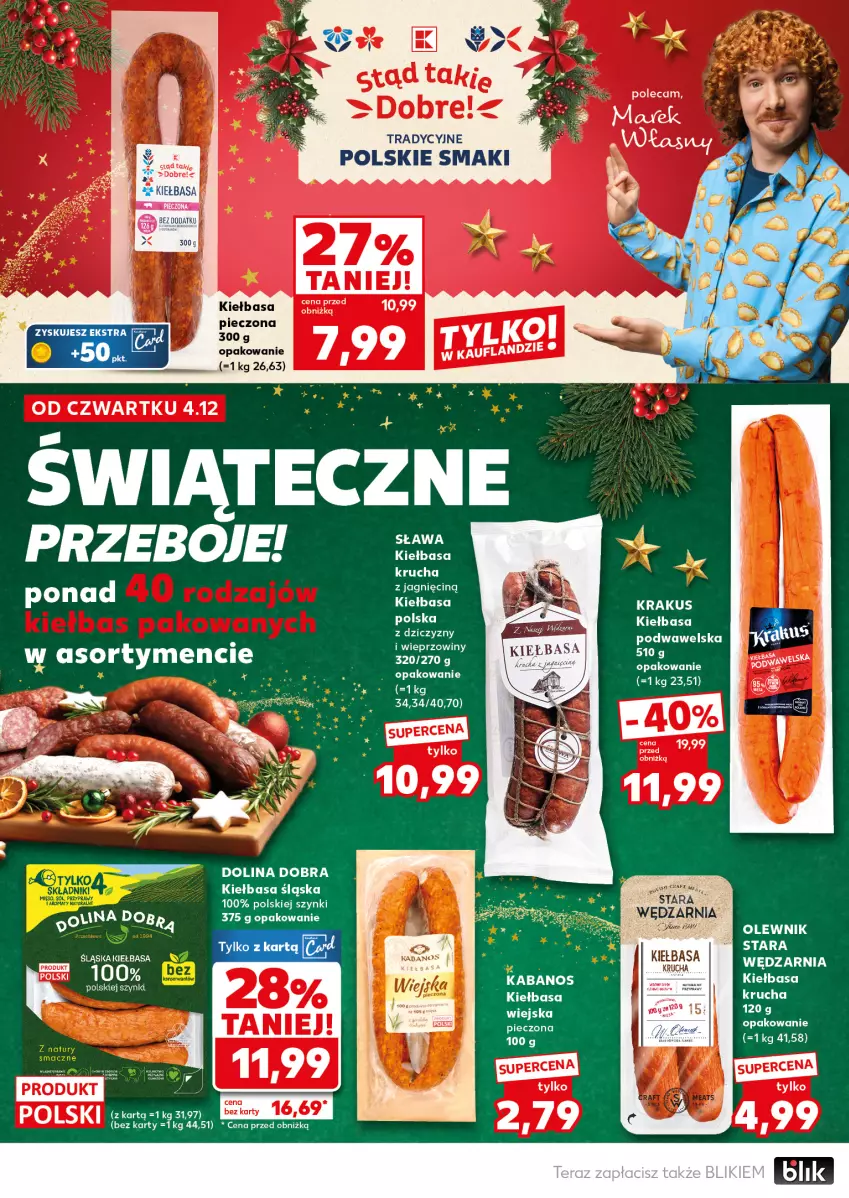 Gazetka promocyjna Kaufland - Mocny Start - ważna 08.12 do 09.12.2025 - strona 16 - produkty: Kabanos, Kiełbasa, Kiełbasa śląska, Krakus, Olewnik, Piec
