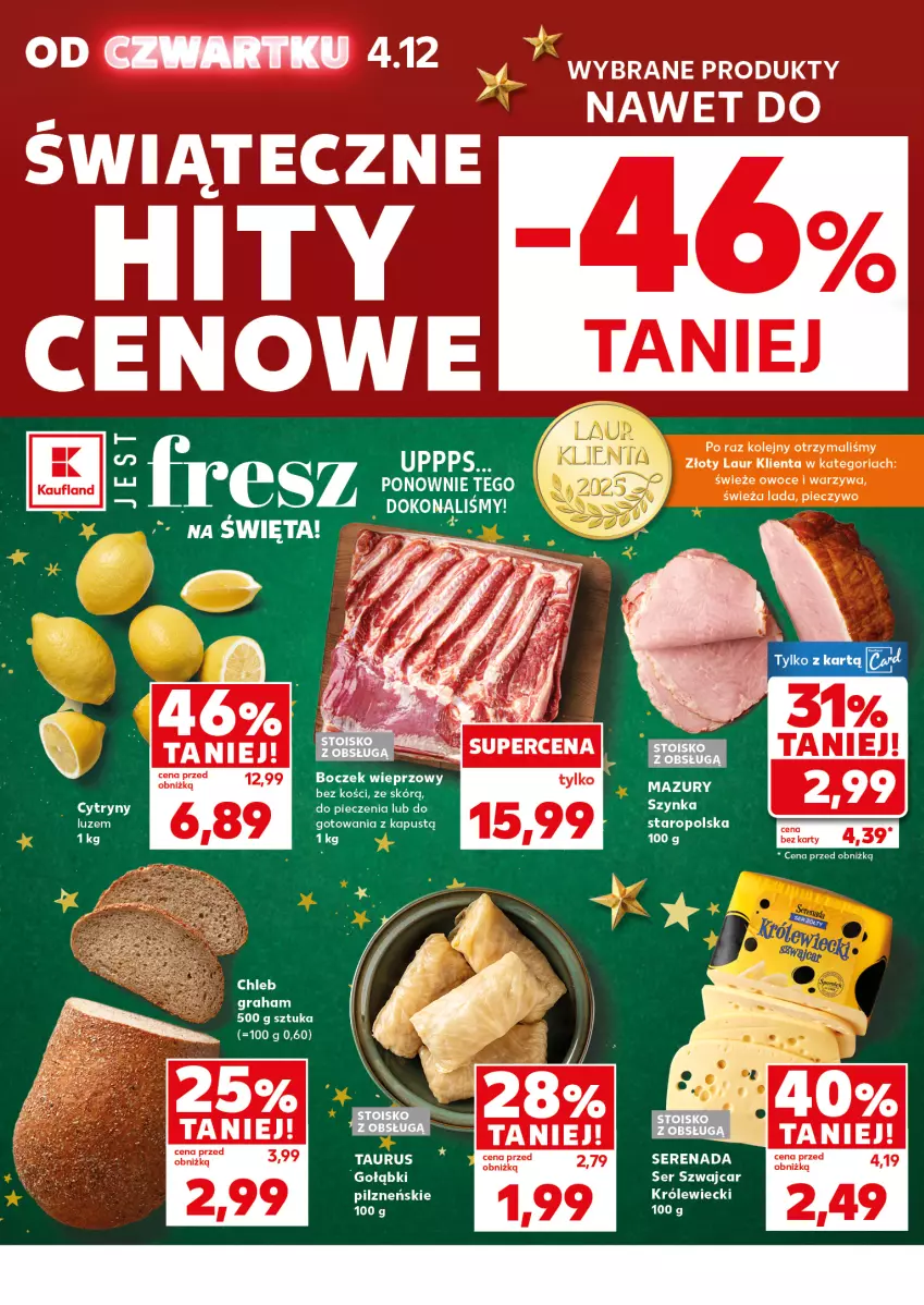 Gazetka promocyjna Kaufland - Mocny Start - ważna 08.12 do 09.12.2025 - strona 8 - produkty: Boczek, Boczek wieprzowy, Chleb, Gra, Piec, Ser, Szynka