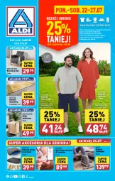 Gazetka promocyjna Aldi - Artykuły przemysłowe i tekstylia - Gazetka - ważna od 27.07 do 27.07.2024 - strona 1 - produkty: Gin, Dywanik łazienkowy, Dywanik, Szorty, Rower, Moda, Narzuta, Sukienka, Fotel, Poduszka, Meble, Rowerek, Dywan, Fa