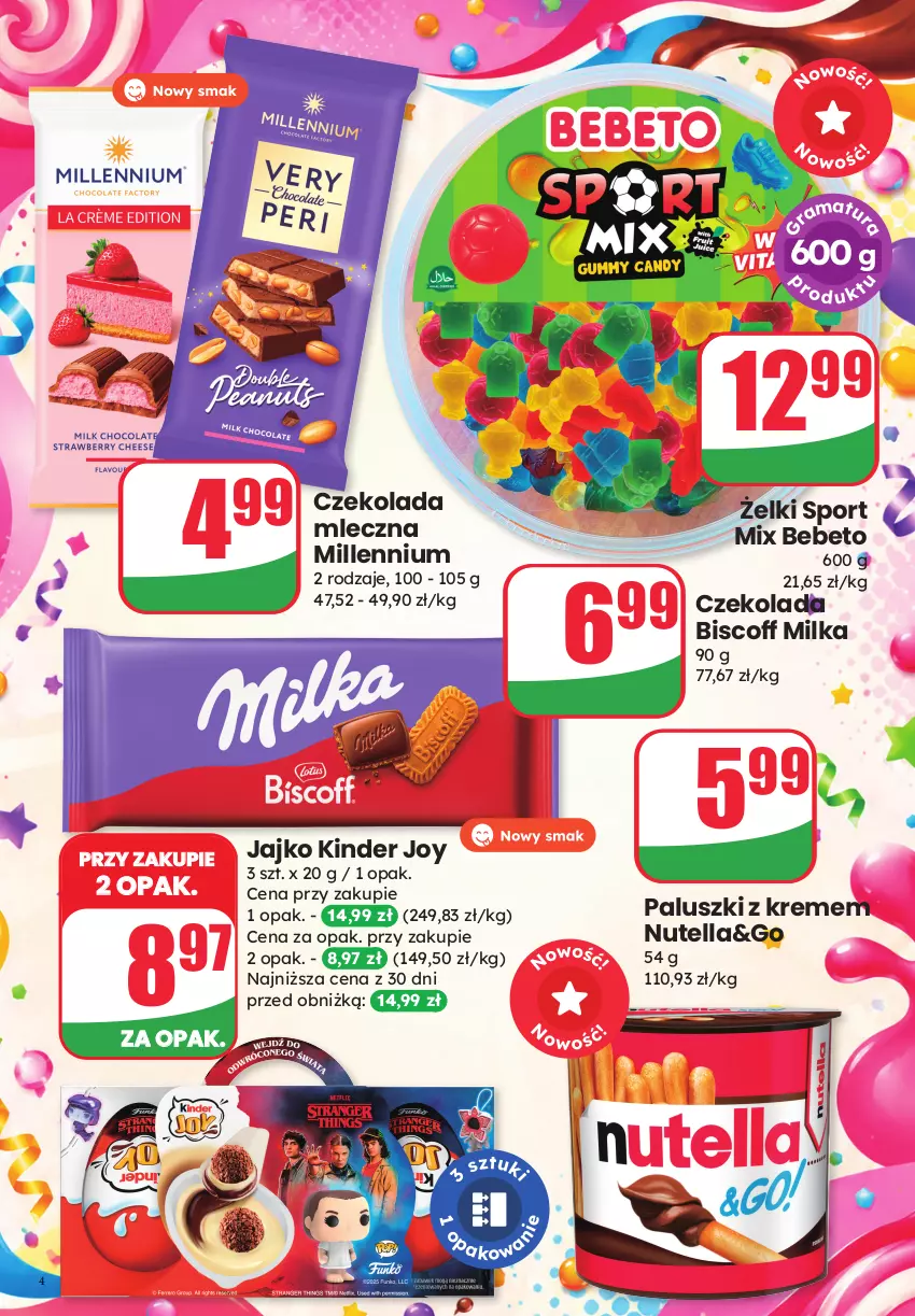 Gazetka promocyjna Dino - Katalog - Dzień Dziecka 2026 - ważna 27.05 do 01.06.2026 - strona 4 - produkty: Czekolada, Czekolada mleczna, Kinder, Milka, Nutella, Por, Sport