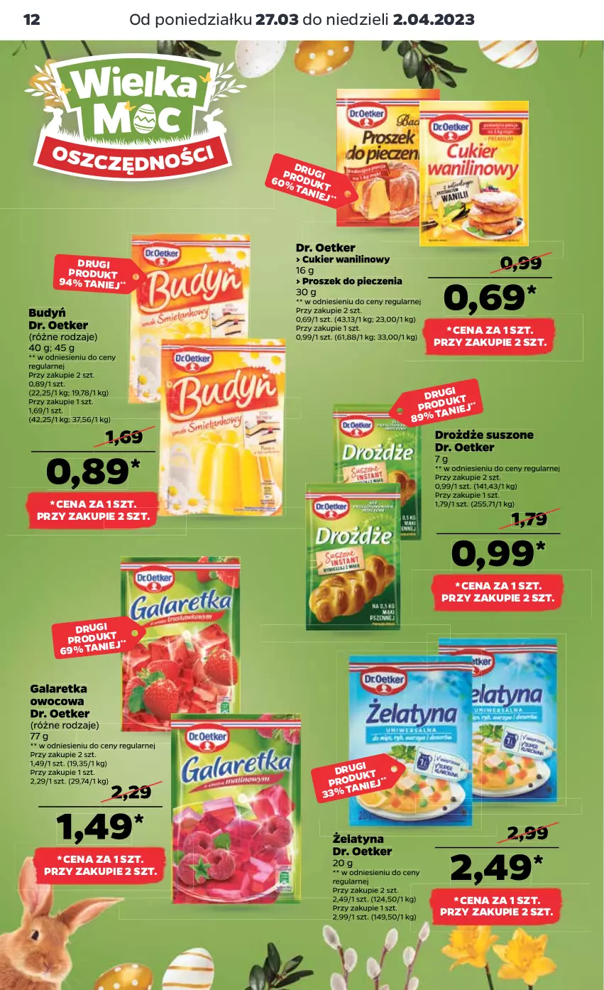 Gazetka promocyjna Netto - Artykuły spożywcze - ważna 27.03 do 02.04.2023 - strona 12 - produkty: Budyń, Cukier, Cukier wanilinowy, Dr. Oetker, Drożdże, Gala, Galaretka, Piec, Proszek do pieczenia