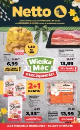 Gazetka promocyjna Netto - Artykuły spożywcze - Gazetka - ważna od 02.04 do 02.04.2023 - strona 1 - produkty: Gra, Jaja, Kosz, Mąka, Boczek, Basia, Mąka tortowa, Kokos, Boczek wieprzowy