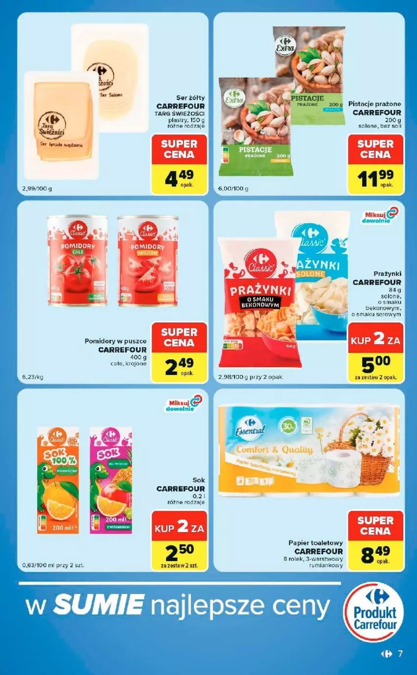 Gazetka promocyjna Carrefour - Gazetka Express w SUMIE ekspresowe zakupy - ważna 15.09 do 21.09.2026 - strona 7 - produkty: Beko, Papier, Papier toaletowy, Pistacje, Pomidory, Rum, Ser, Sok