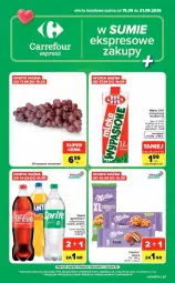 Gazetka promocyjna Carrefour - Gazetka Express w SUMIE ekspresowe zakupy - Gazetka - ważna od 21.09 do 21.09.2026 - strona 1 - produkty: Ciastka, Coca-Cola, Mlekovita, Fanta, Sprite, Mleko, Fa