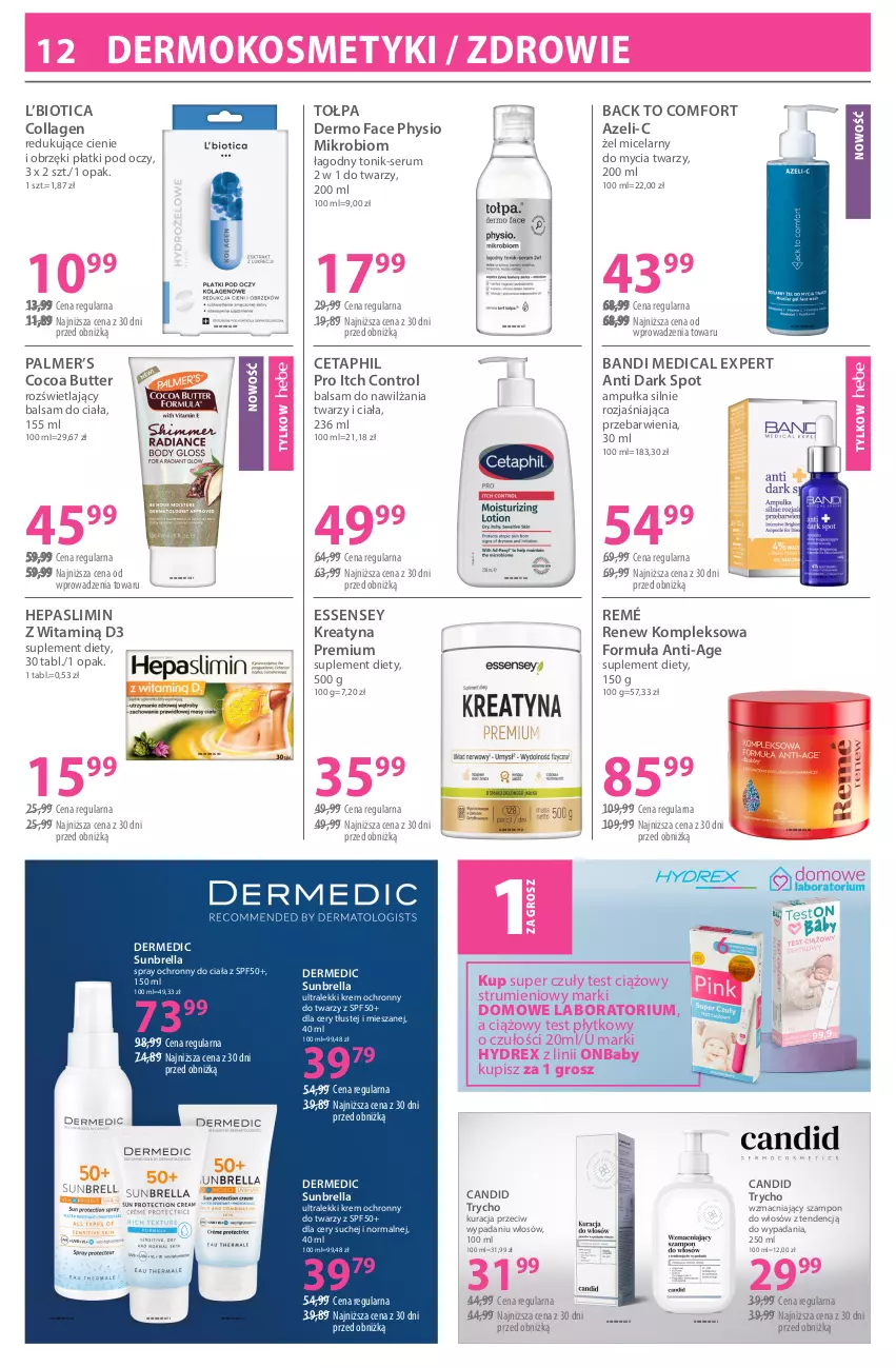 Gazetka promocyjna Hebe - Gazetka - ważna 03.07 do 03.08.2026 - strona 12 - produkty: Balsam do ciała, Bandi, Cetaphil, Control, Dermedic, Fa, NBA, Rum, Ser, Serum, Suplement diety, Szampon, Tołpa, Tonik, Zdrowie