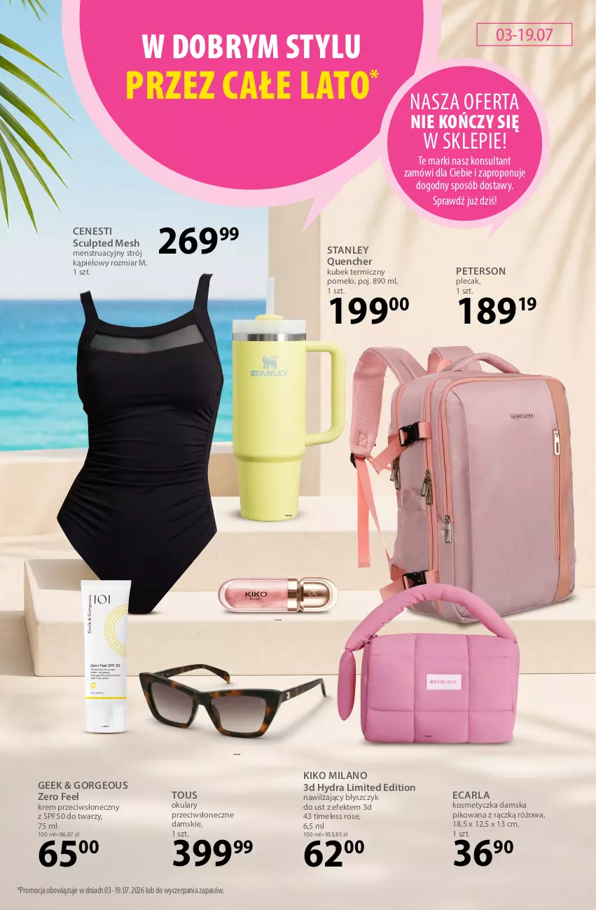 Gazetka promocyjna Hebe - Gazetka - ważna 03.07 do 03.08.2026 - strona 21 - produkty: Błyszczyk do ust, Kosmetyczka, Kubek, Kubek termiczny, Plecak, Pomelo, Strój kąpielowy