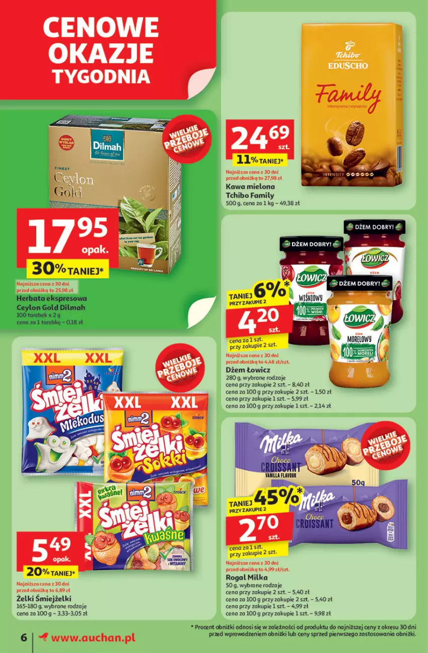 Gazetka promocyjna Auchan - ROZKRĘCAMY LATO Moje Auchan - ważna 26.06 do 02.07.2025 - strona 8 - produkty: Dilmah, Dżem, Fa, Herbata, Kawa, Kawa mielona, LG, Milka, Tchibo, Tchibo Family
