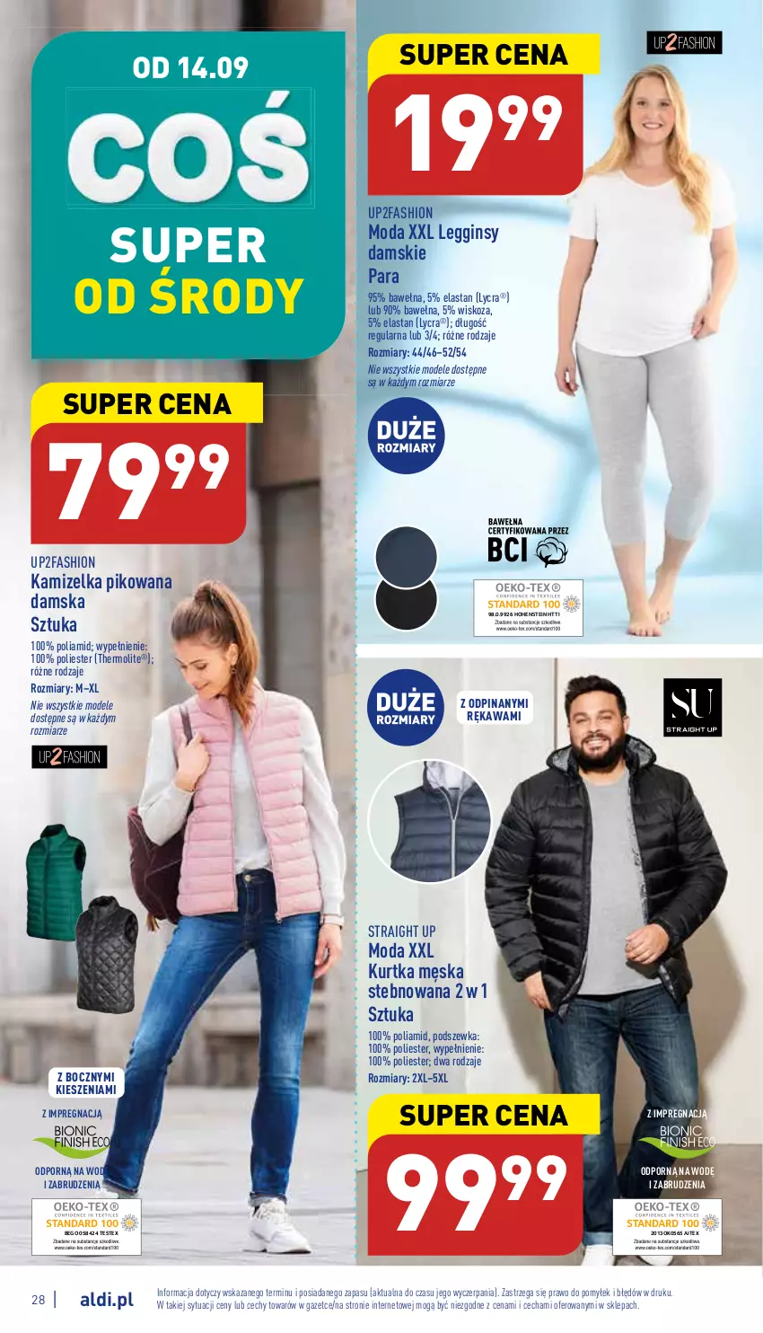 Gazetka promocyjna Aldi - Pełny katalog - ważna 12.09 do 17.09.2022 - strona 28 - produkty: Fa, Gin, Kamizelka, Kawa, Kurtka, Legginsy, Moda, Por, Wełna