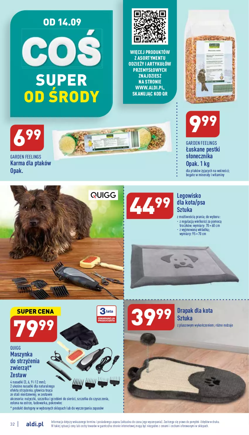 Gazetka promocyjna Aldi - Pełny katalog - ważna 12.09 do 17.09.2022 - strona 32 - produkty: Drapak, LEGO, Legowisko, Maszynka, Noż, Nożyczki, Pokrowiec, Szczotka, Szynka, Warka