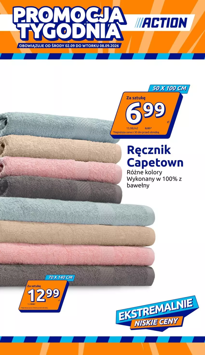 Gazetka promocyjna Action - Gazetka tydzień 36 2026 - ważna 02.09 do 08.09.2026 - strona 1 - produkty: Ręcznik
