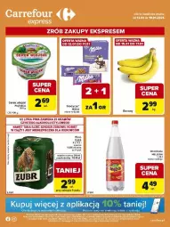Gazetka promocyjna Carrefour - Gazetka Express - Gazetka - ważna od 19.01 do 19.01.2026 - strona 1 - produkty: Piwa, Piwo, Piec, Serek wiejski, Banany, Ser, Gra, Piątnica, Serek, Hellena, Milka