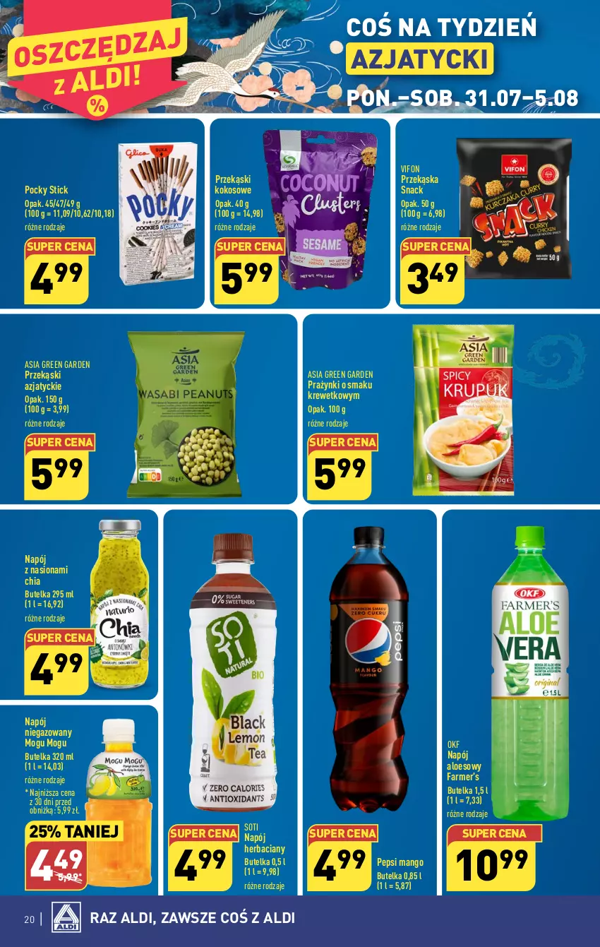 Gazetka promocyjna Aldi - Pełna oferta - ważna 31.07 do 05.08.2023 - strona 20 - produkty: Chia, Fa, Kokos, Mango, Napój, Napój niegazowany, Pepsi