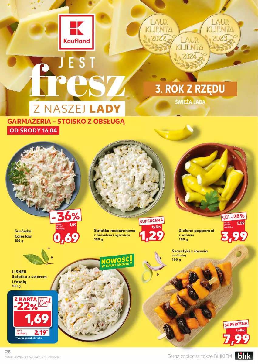 Gazetka promocyjna Kaufland - Gazetka tygodnia - ważna 16.04 do 23.04.2025 - strona 28 - produkty: Fa, Lisner, Makaron, Sałat, Sałatka, Ser, Sos, Surówka, Surówka coleslaw, Tera